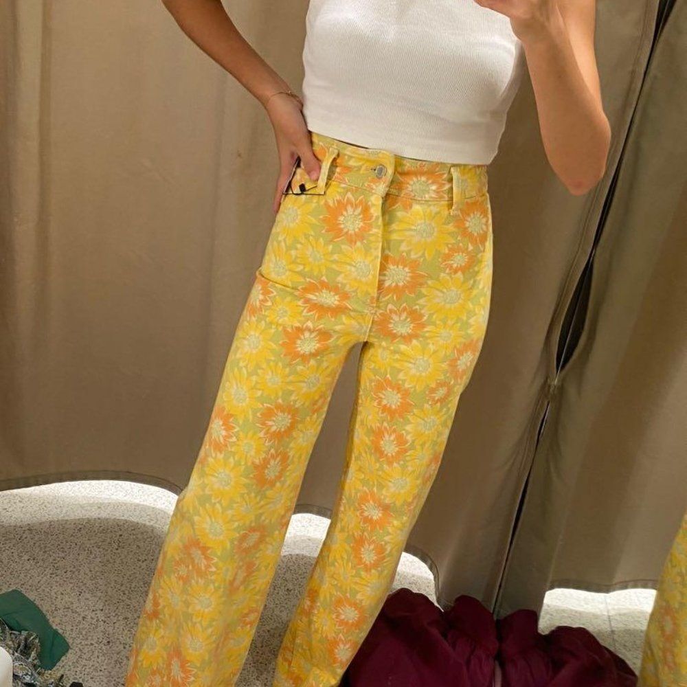 ZARA SUNFLOWER MARINE DENIM JEANS - Picture 12 of 15